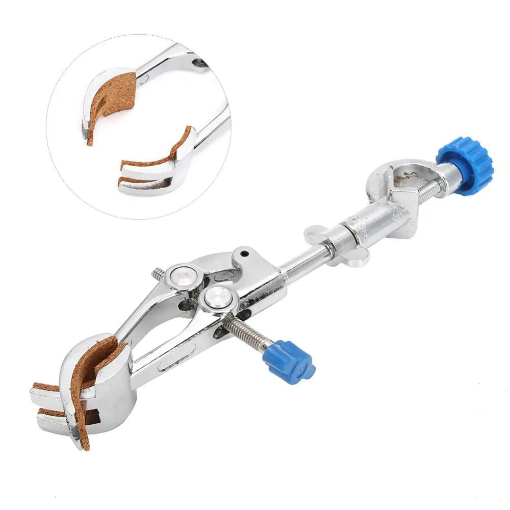 Zinc Alloy Lab Flask Clamp Adjustable Jaw Rotatable Head Beaker Holder Anti Slip Pad Heavy Duty Condenser Clamp Lab Experiment