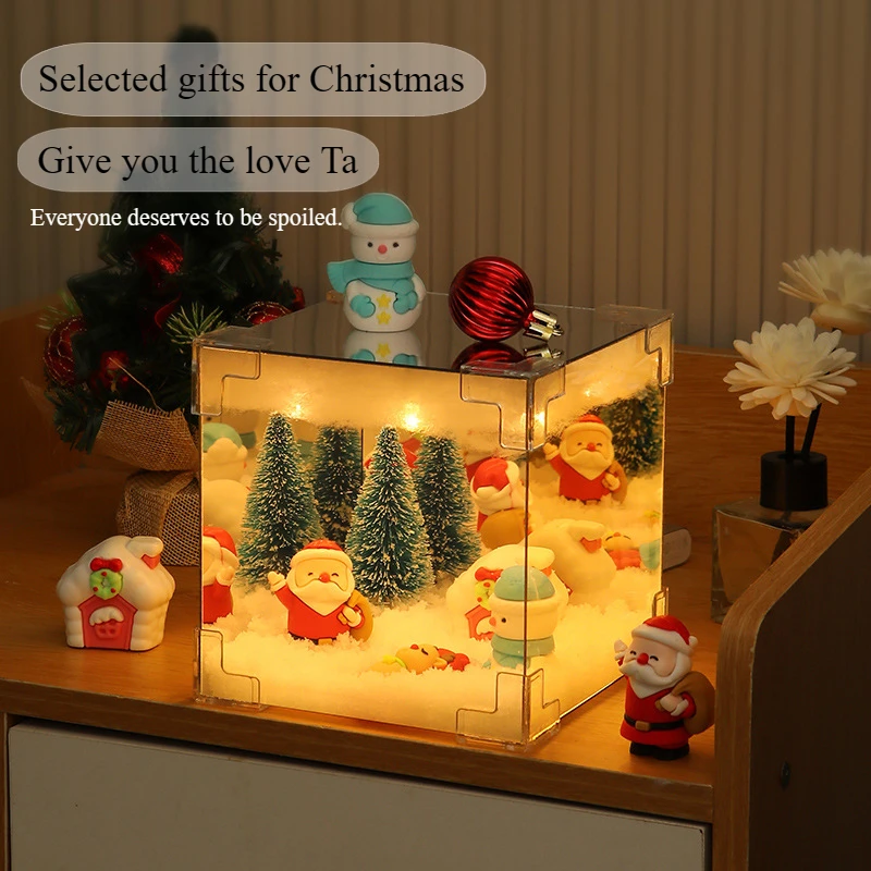 Christmas Ornaments Christmas Rubik\'s Cube Night Light Old Man Snowman Decoration Night Light Tabletop Ornament gift  lamp