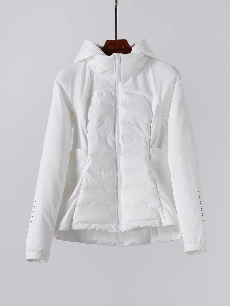 Lightweight Warm 90 White Goose down Detachable Hooded Slim Fit Spor Women's down Jaet Spor Commute Sle Thin Long Sve