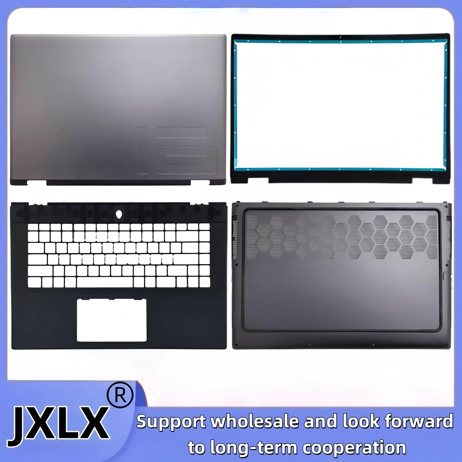 

JXLX® New For DELL Alienware M16 R2 Laptop LCD Back Cover Top Case/Front Bezel cover/Palmrest Cover/Bottom Base Cover 5Y5Y8