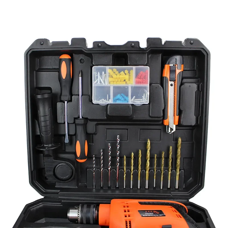 Household Hardware Repair Tool Set Impact Drill Combination Maintenance Kit Factory Direct Sales Foreign Trade Gifts