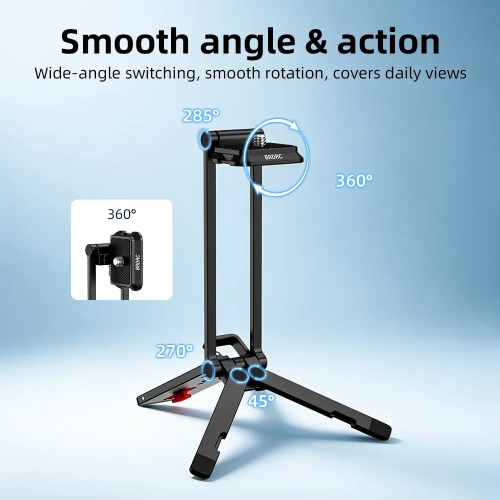 BRDRC Magnetisches Drehbares Stativ für DJI Pocket 4P/4/3/Insta360 Luna Ultra Faltbarer Metall-Selfie-Stick-Halter mit Verstecktem Haken – Detail 3