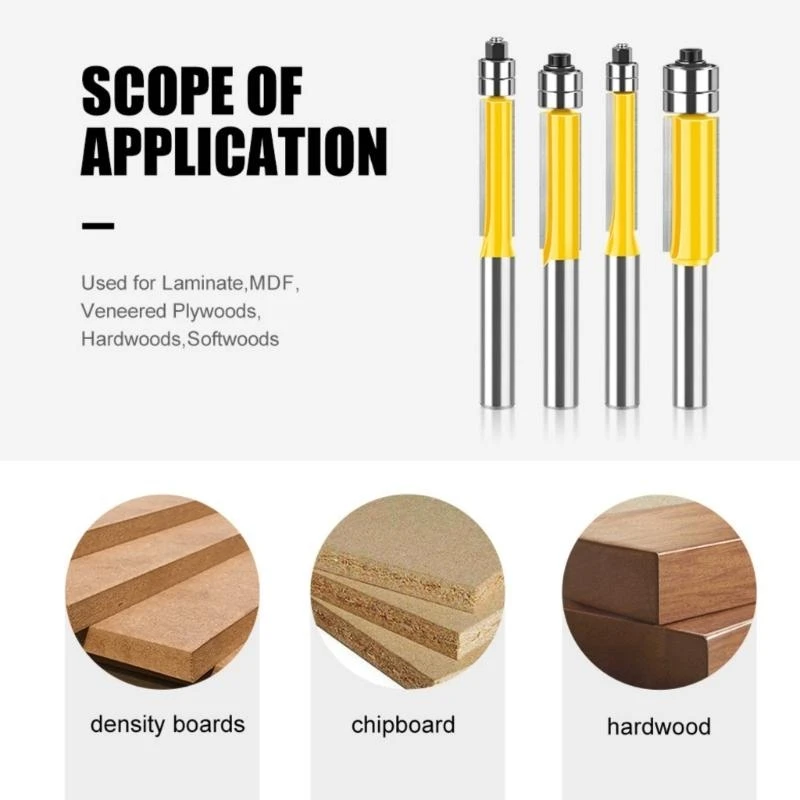   Efficient 45# Steel Router Bit Milling Cutter for Laminate and Veneers Work