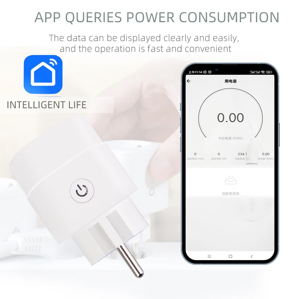 Smart Matter Wi-Fi Plug 16A Power Monitoring Socket Timer Outlet, Tuya Apple Homekit Compatible, Works With Alexa Google Home