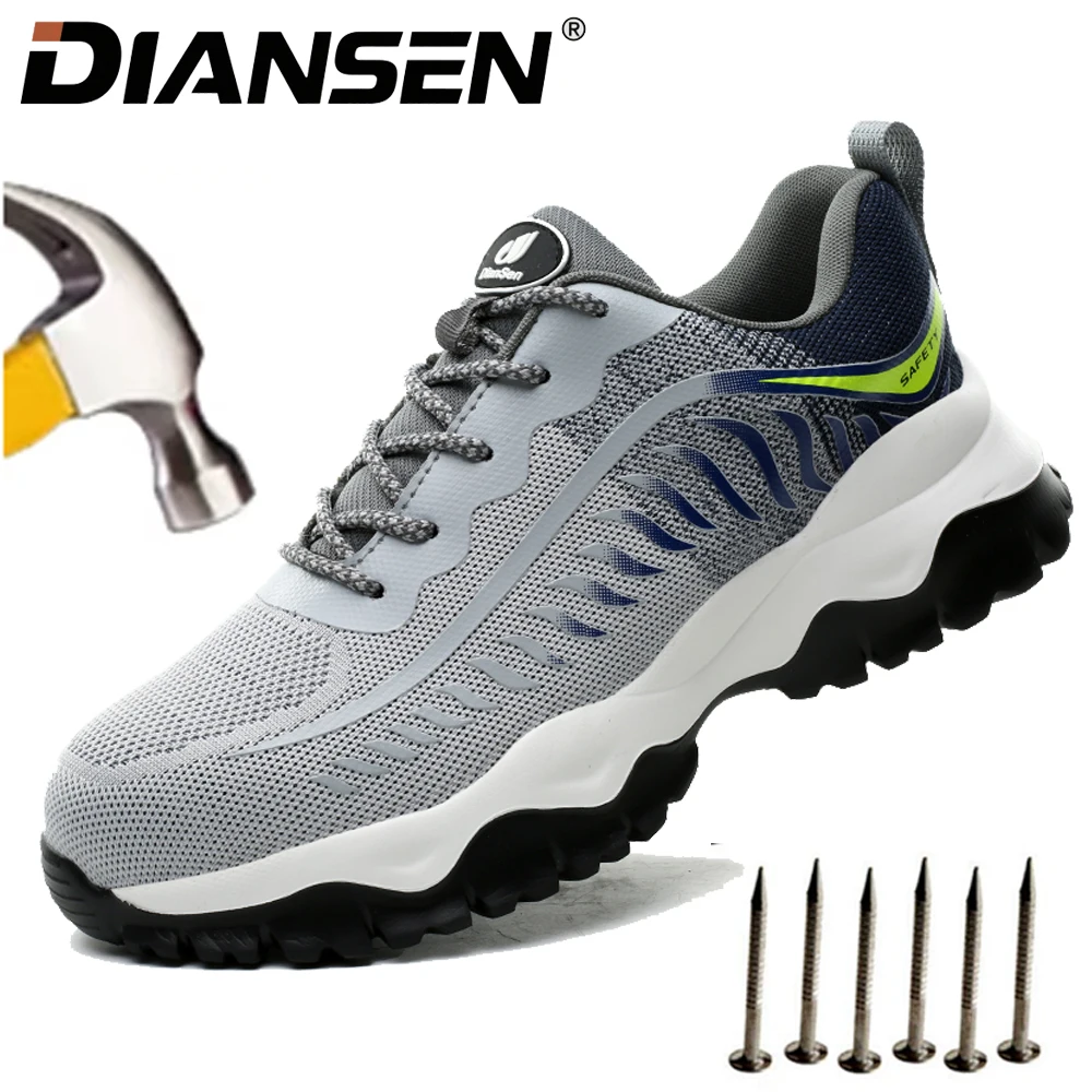 أحذية أمان قابلة للتنفس، أحذية بمقدمة فولاذية للرجال، أحذية أمان خفيفة الوزن، مقاومة للانزلاق، أحذية رياضية ناعمة مضادة للصدمات للعمل