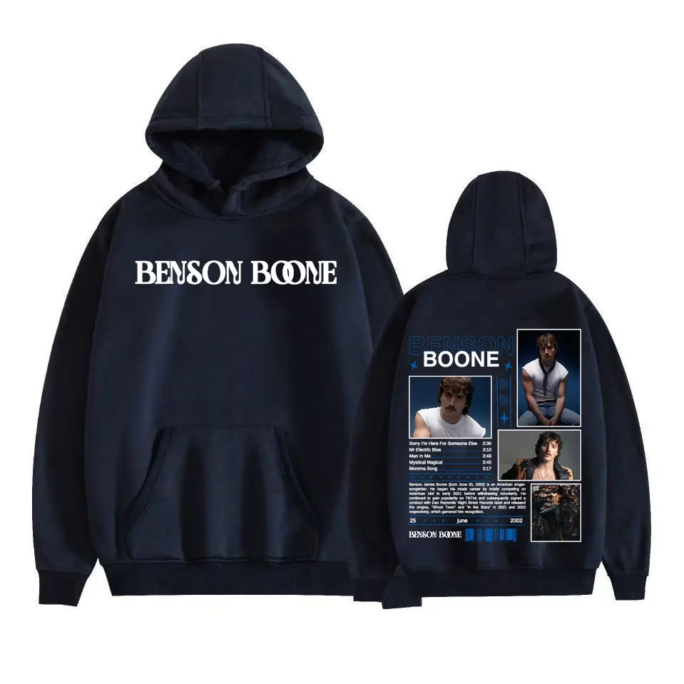 Benson Boone الأمريكية جولة القلب غطاء هوديس الرجال Harajuku الهيب هوب الشرير نمط بلوزات عادية الصوف طويلة الأكمام البلوفرات
