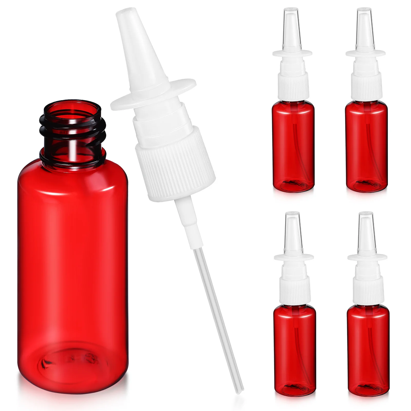 5 pçs garrafas de spray nasal vazio plástico névoa fina spray garrafa compacto 30ml uso viagem recarregável pulverizador nasal garrafa