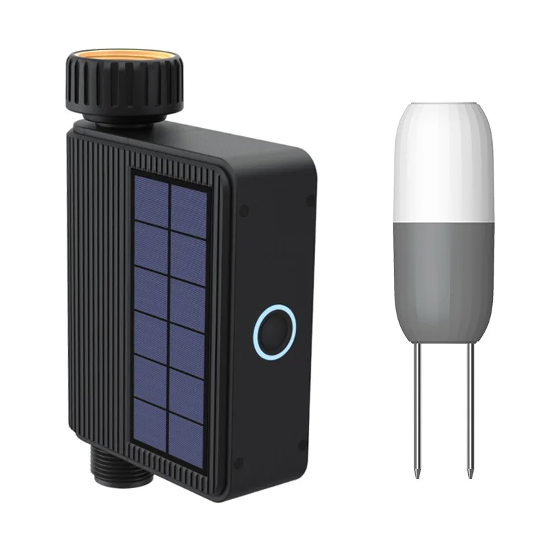 Temporizador de agua Solar inteligente WIFI, sistema controlador de riego, válvula DN20 de 3/4 pulgadas con Sensor de humedad del suelo, Control por aplicación