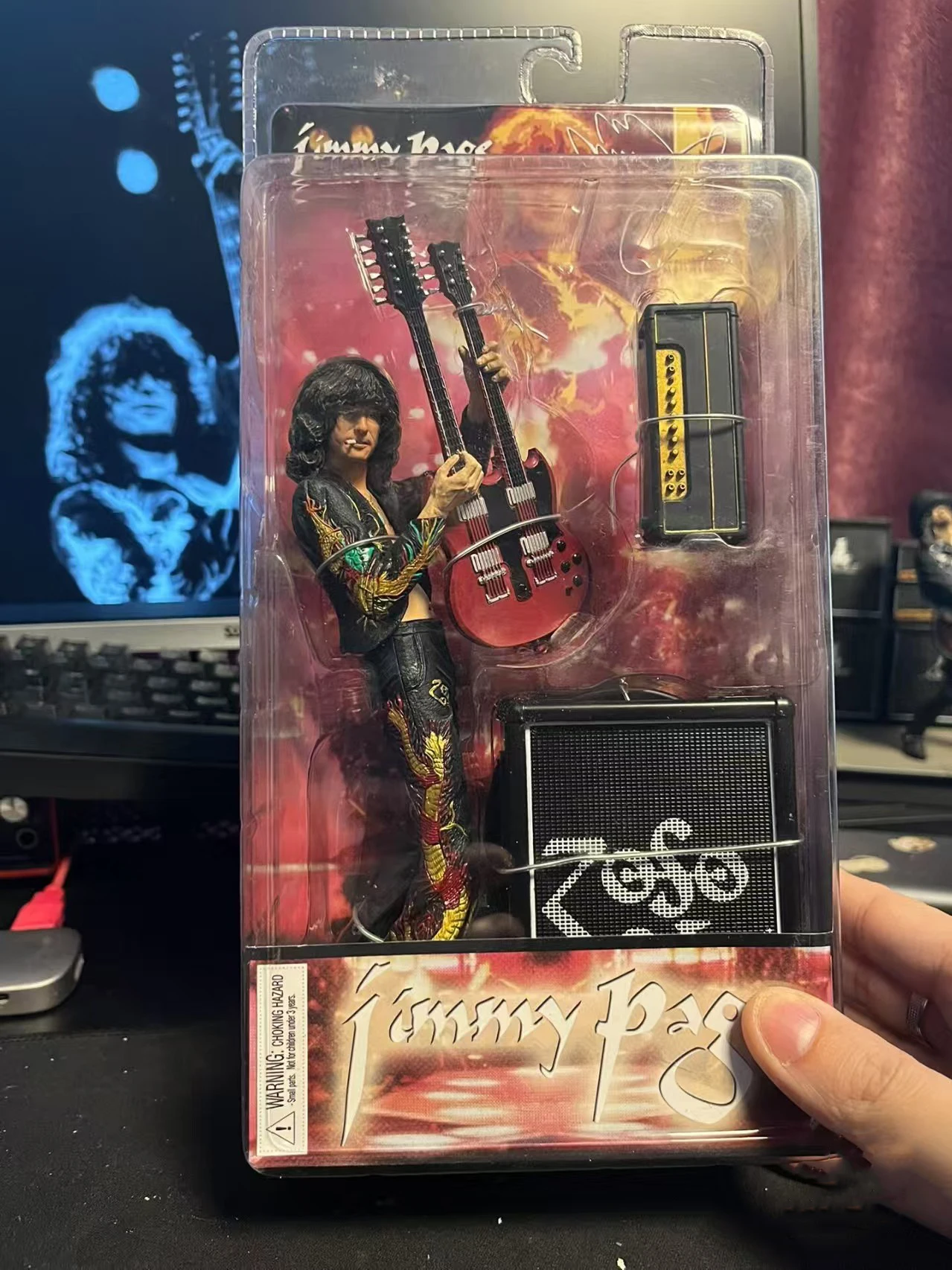 شخصية جيمي بيج 7 بوصة Led زيبلين زوسو NECA 2006 كلاسيك بيري شخصيات الحركة النادرة عازف الجيتار الأسطوري