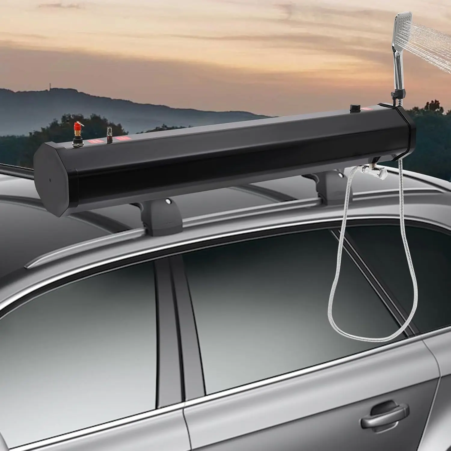 

1 портативный резервуар для воды для кемпинга, ПВХ для пляжных водителей, магазин пресной воды для мытья морской воды после серфинга, самозажигания