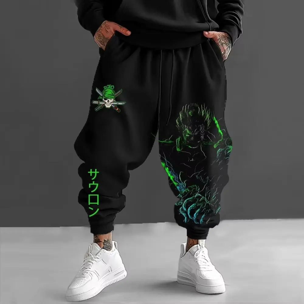 

Новые хлопковые спортивные брюки унисекс One Piece Luffy с японским аниме-принтом, американский стиль, весна-лето 2026, хип-хоп джоггеры