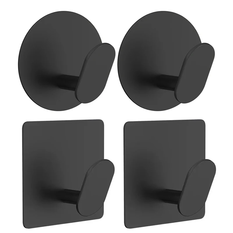 1/4 Stück Edelstahl-Badezimmer-Robenhaken, selbstklebender Wandhaken, Handtuchhalter, Badezimmer- und Küchenzubehör, Mehrzweck-Aufhängehaken