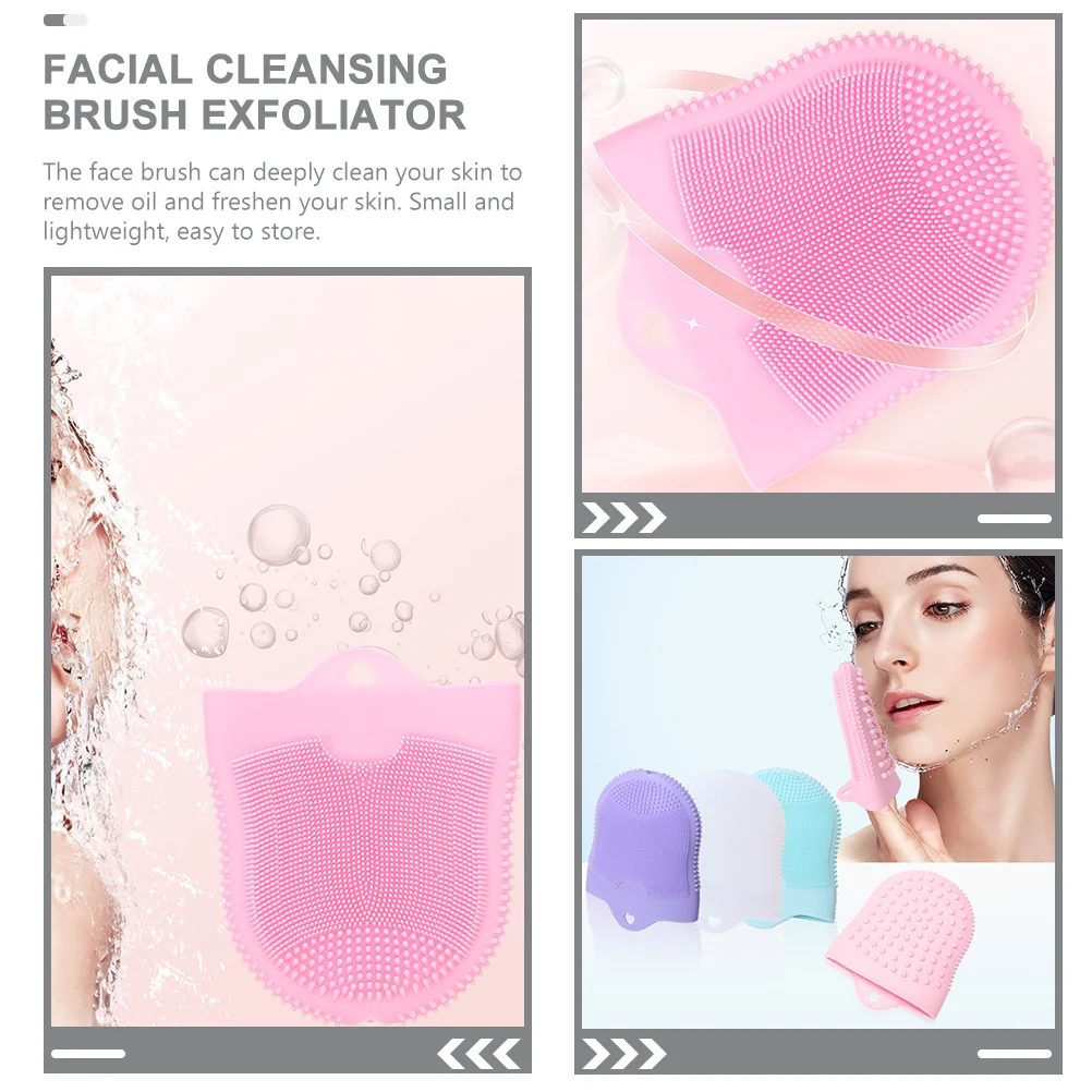2 pçs silicone escova de esfrega facial leve rosto limpador esfoliante poros profundos limpo cravo rosto purificador masculino