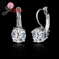Super Shining Cubic Zirconia Stone Real 925 Sterling Silver Drop Earrings Crystal Jewelry Present For Women Ladies