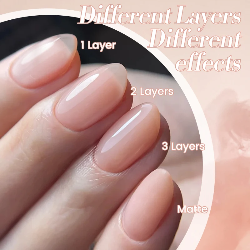 BORN PRETTY Milky Pink Gel Nail Polish 10ml Neutral Nude Gel Polish Light Natural Color Translucent Gel for French Manicure