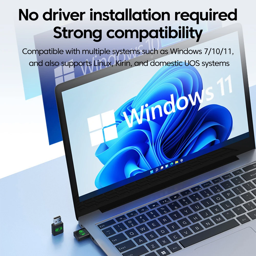 Elough Driver-free Bluetooth BT5.4 WiFi6 Wireless Network Card AX900 Bluetooth WiFi 2 in 1 USB WiFi Receiver