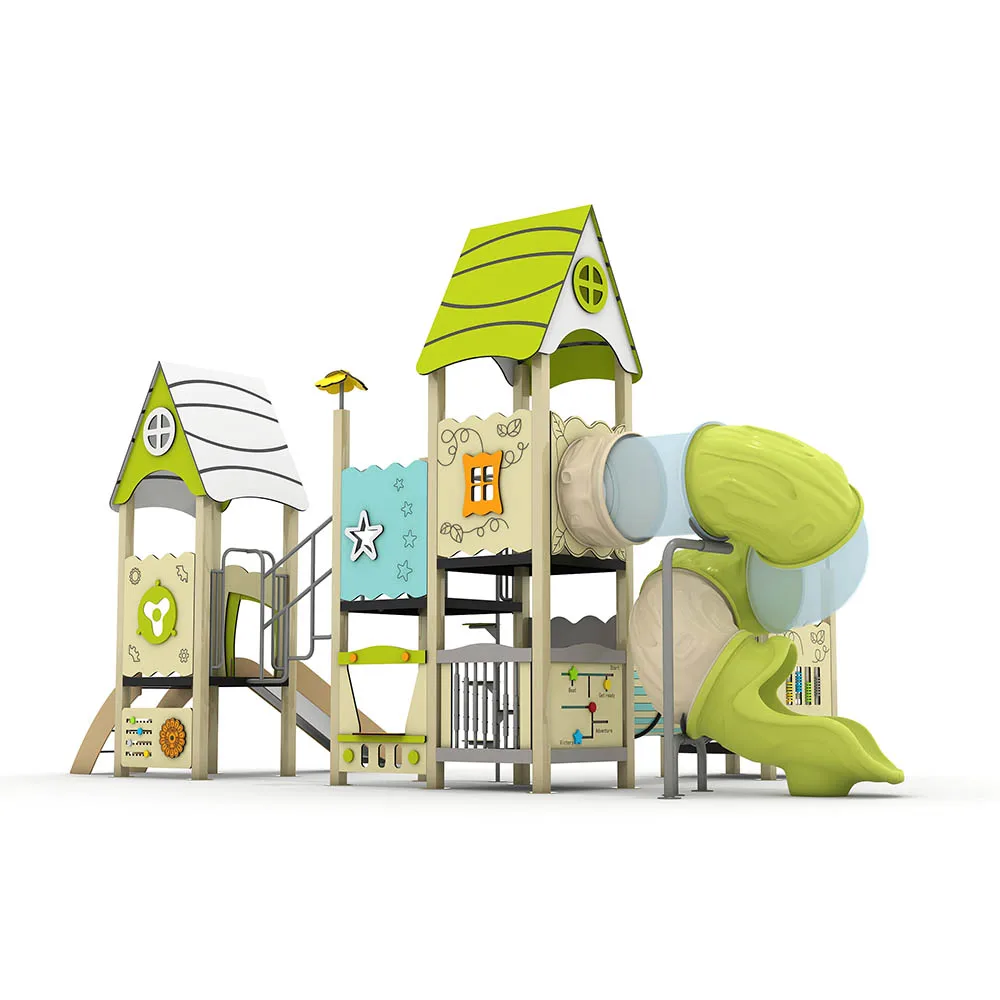 Commercial Outdoor Playground Equipment Slide PE Board Exercise Toys Rubber Components for Shopping Mall Adventure Park