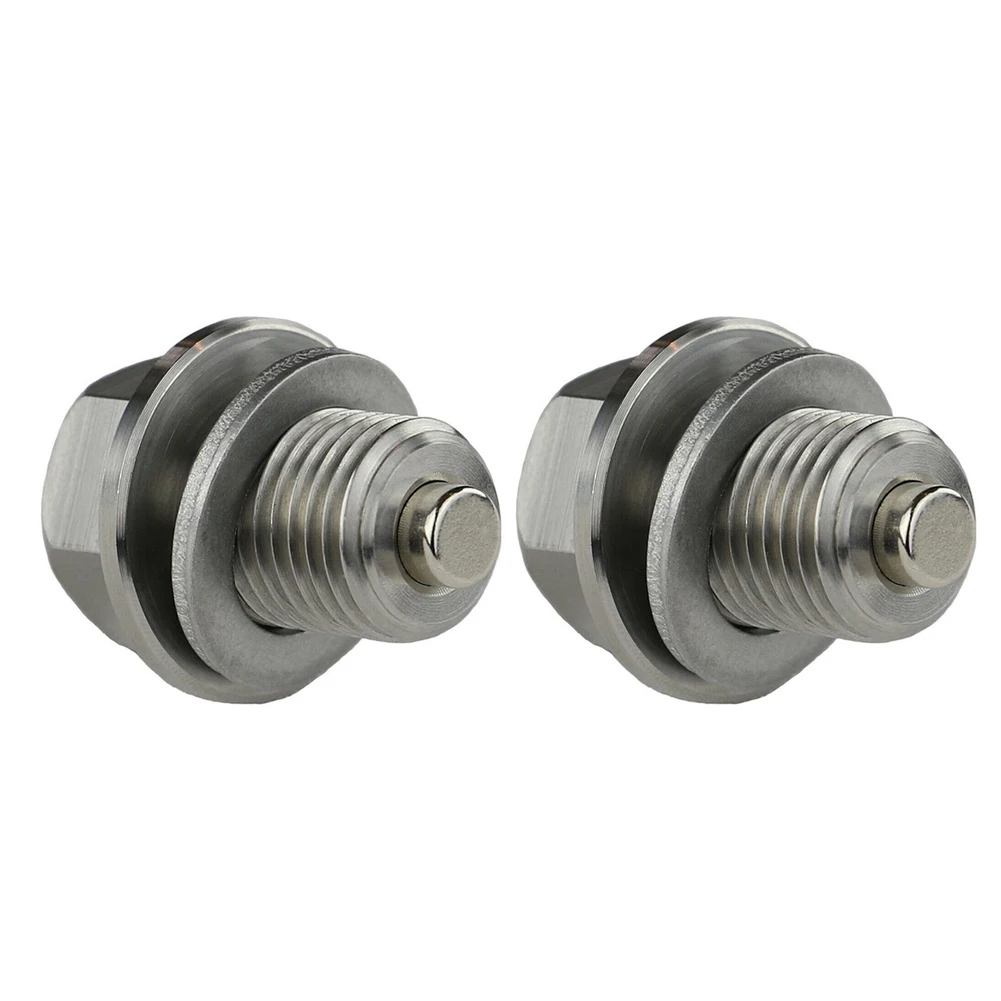 Magnetic Oil Drain Pair for M12x1 5 Thread with Gasket Promotes Cleaner Oil Circulation and Reduces Engine Wear
