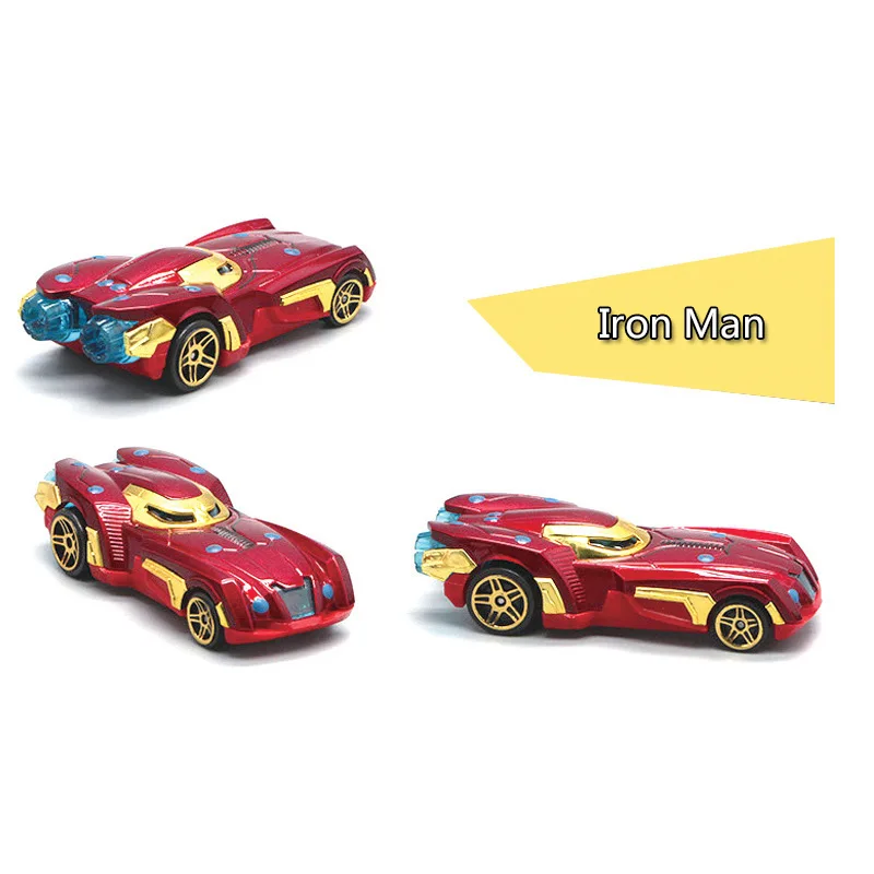 Disney Avengers Alloy Car America Captain Hulk Iron Man Spiderman Racing Model Funny Pull-back Vehicle Toy for Boys Gift Toys