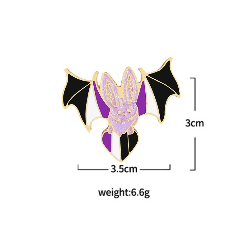 ЛГБТ-флаг, эмаль, летающие летучие мыши, тотемная одежда, булавка на лацкан, антисексуальность, металлическая пряжка, значок, ювелирное изделие, подарок для друзей, эсексуальные броши с летучей мышью