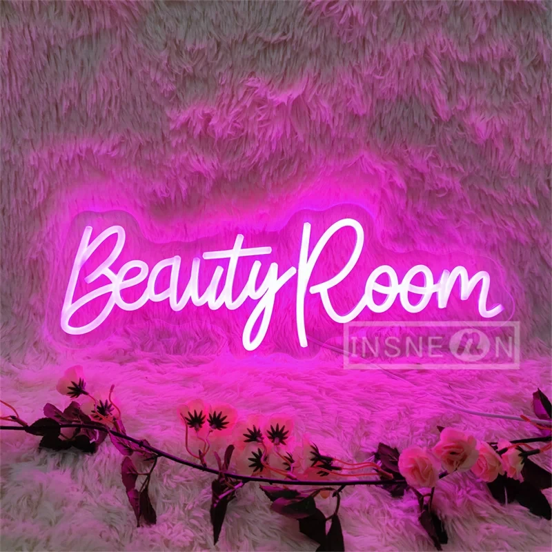 Beauty Room Neon Sign Nails Salon LED for Makeup Room Wall Decor Neon LED Sign Light Bedroom Business Art Bedroom Decoration USB