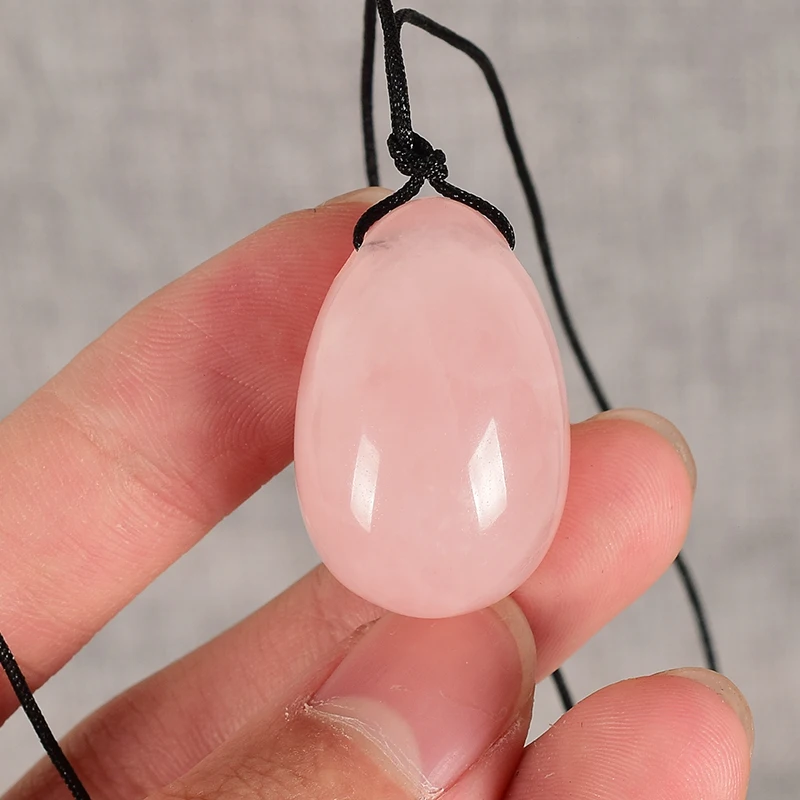 Rose Quartz Massage Egg 30*20 Natural Jade Yoni Ball Crystal Stone Mineral For Kegel Exercise Vaginal Muscle Health Ben Wa Balls