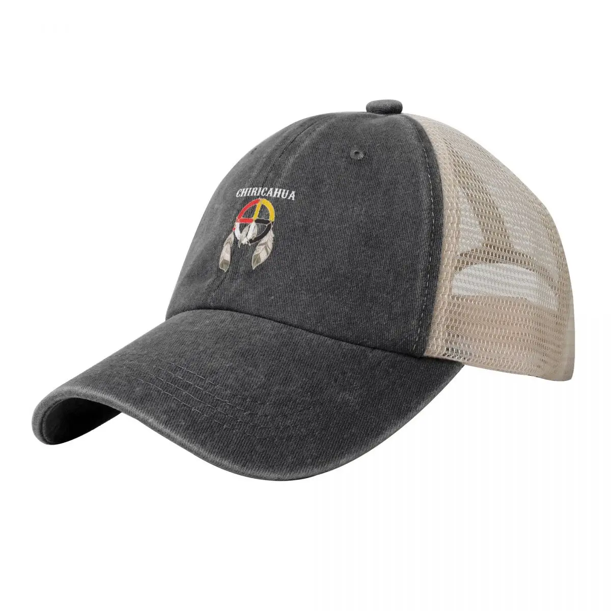 

Chiricahua Apache Tribe Nation Native Medicine Wheel Cowboy Mesh Baseball Cap funny hat |-F-| Women's 2024 Men's