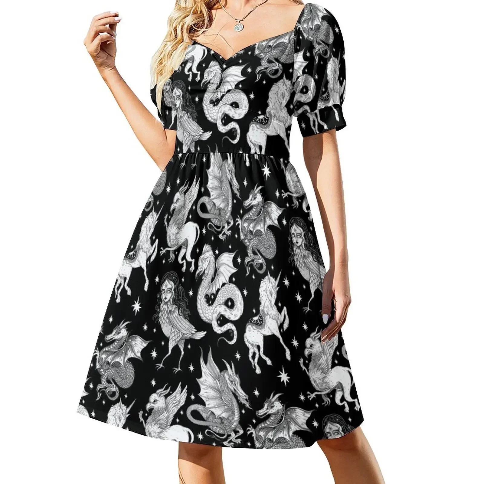 

Bestiario Short-Sleeved Dress Dresses gala loose women's dress Women's summer long dress