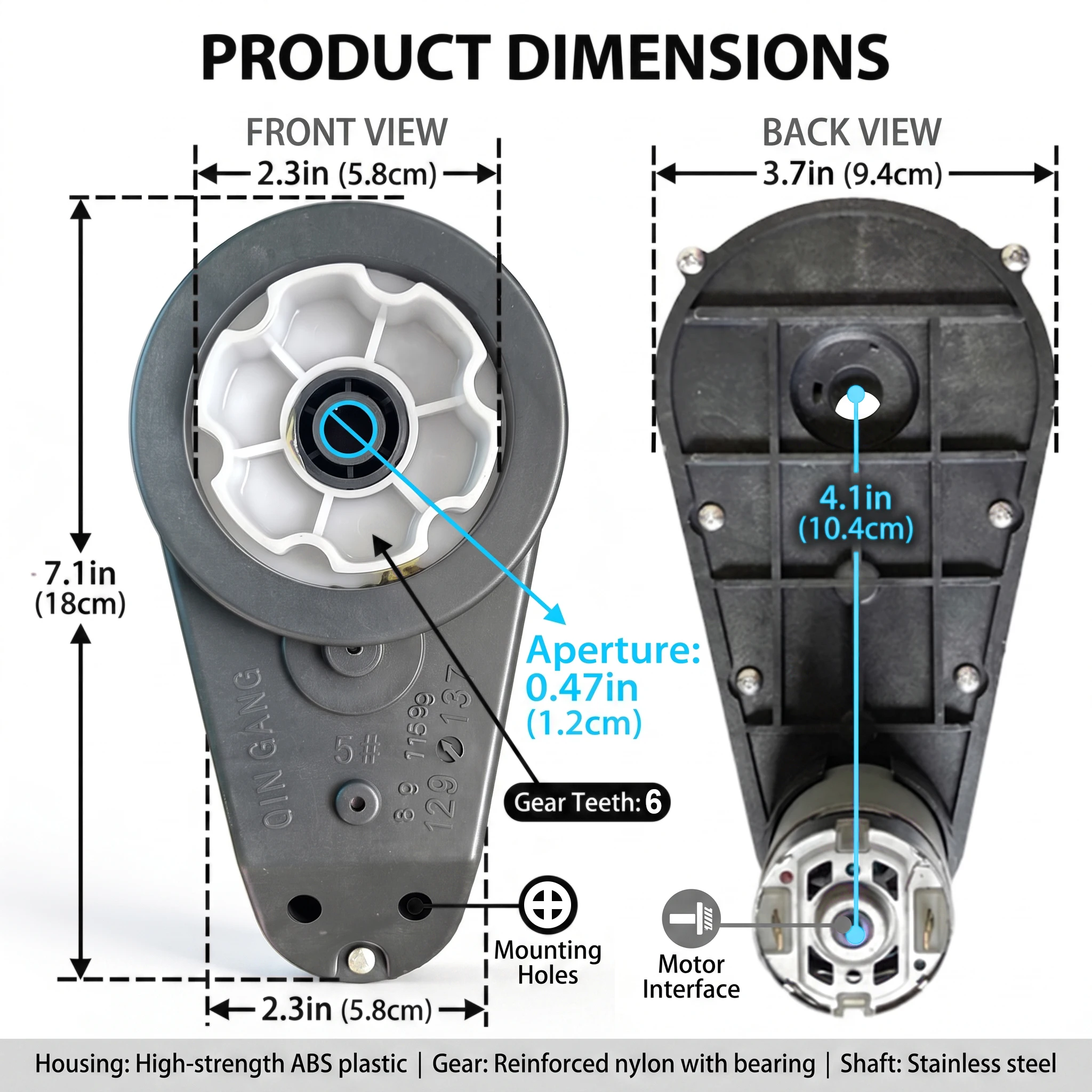 QINGANG High Power Kids Electric Car Motor Gearbox Ride-On Toy Vehicle Parts for Children's Playset