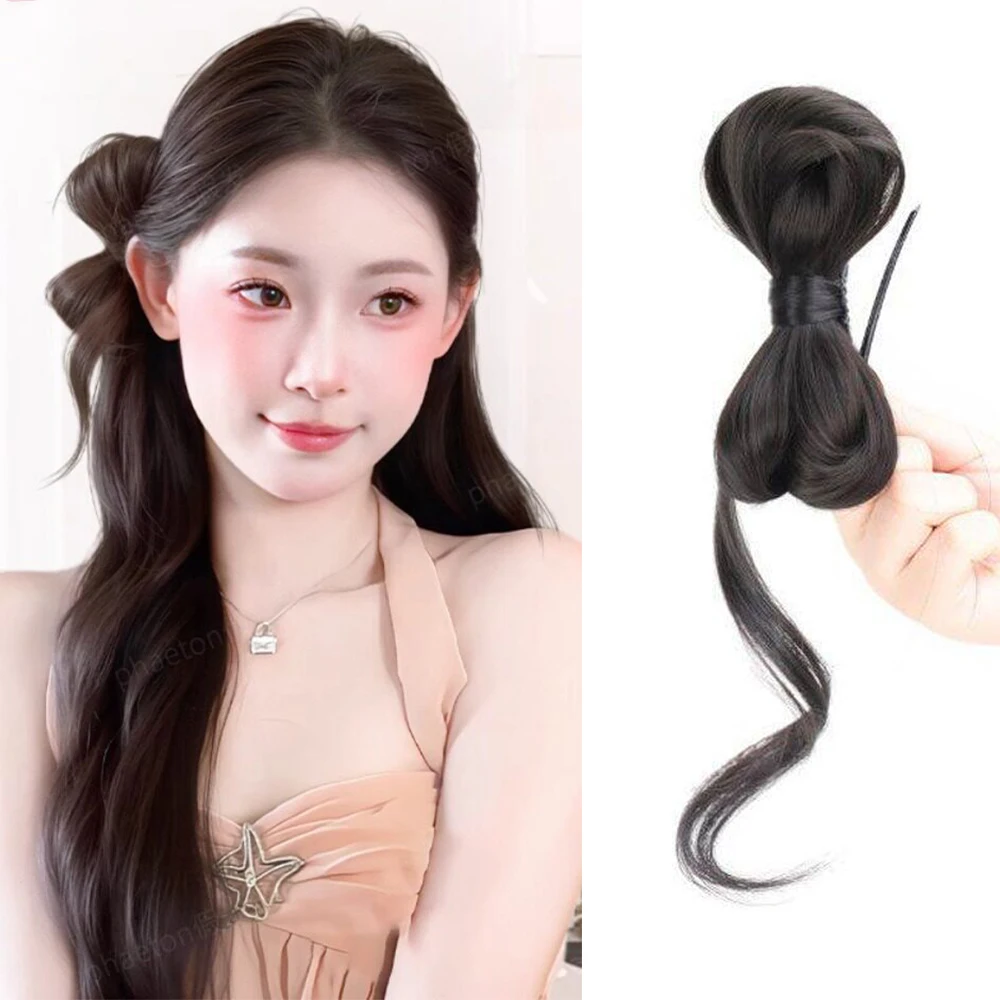 Butterfly Side Hair Clip Messy Bun Synthetic Hair Fluffy Chignon Heat Resistant Hair Accessories for Women