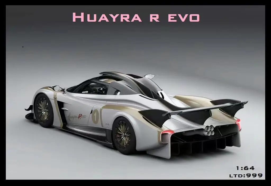 Huayra R EVO نموذج سيارة دييكاست بيضاء ، No .. 1 Limited999 ، أعلى 1:64 ، طلب مسبق