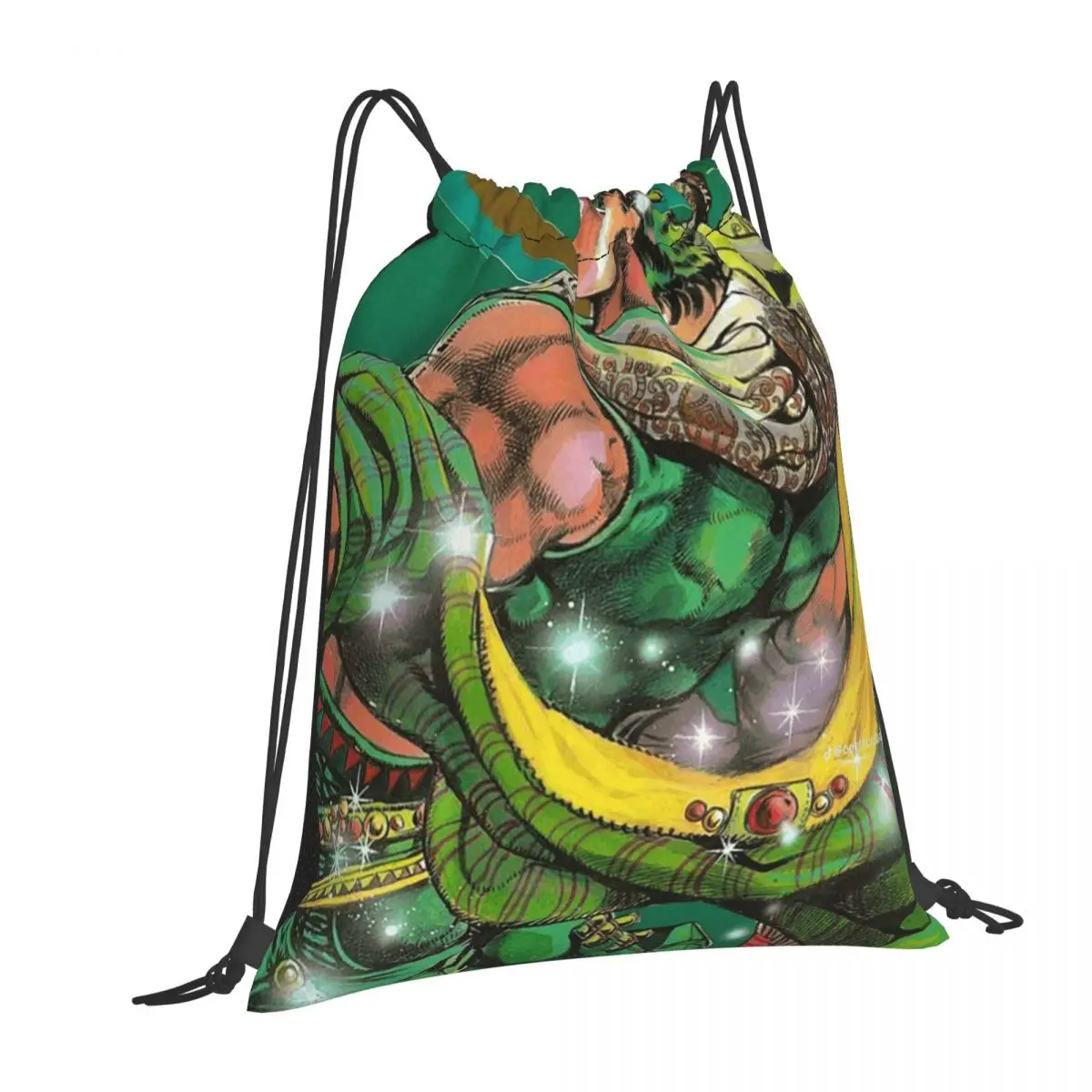 

Jojo Bizarre Adventure Joseph Joestar Backpacks Fashion Drawstring Bags Shoes Bag Book Bags for Man Woman Students