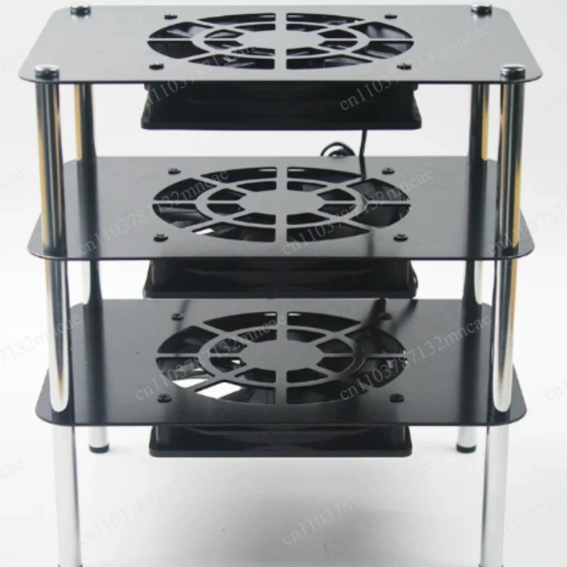 WiFi Router Cooling Fan Stand, IPTV Set Top Box Optical Modem Heat Dissipation Rack Desktop Bracket (Router not included)