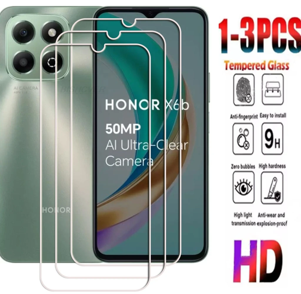 

1-3 шт. закаленное стекло 9H для Honor X6b 6,56 дюйма HonorX6b JDY-LX1, JDY-LX2, защитная пленка для экрана
