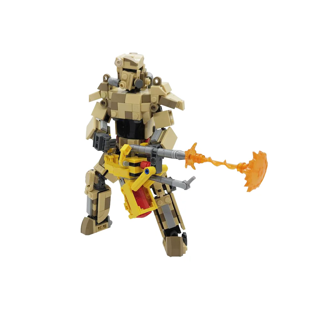 العسكرية Moc الصحراء كامو T-45 قوة درع روبوت تداعيات معركة عمل Mecha نموذج اللبنات الطوب لتقوم بها بنفسك لعب للأطفال هدية