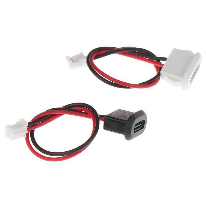 2Pin USB-C Type Waterproof USB Connector Direct Compression Female Base Socket Charging Interface With Welding Wire
