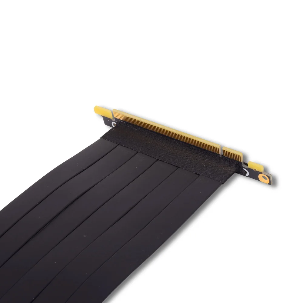 270° Dual Right Angle PCIe 3.0 X16 Riser Cable Gold Finger GPU Extender X16 for ITX RTX3070 Blocked Motherboard Low Clearance
