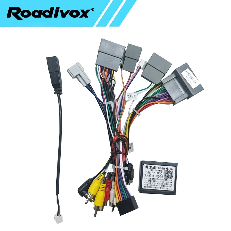 android Car radio Canbus Box Decoder For Honda HR-V HRV XRV Vezel fit jade jazz 16 pin Wiring Harness Plug Power Cable