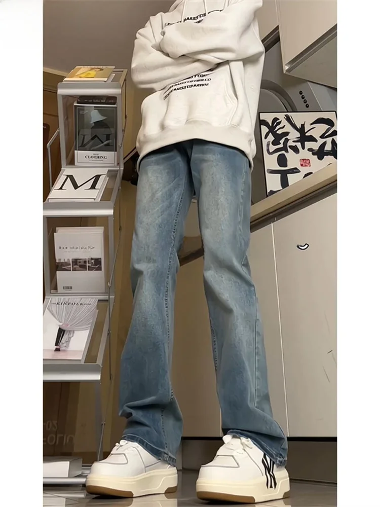الرجعية الأمريكية Sle الرجال الجينز مستقيم الساق عادية سليم صالح ربيع الخريف شارع العليا Faion السراويل الطويلة العصرية