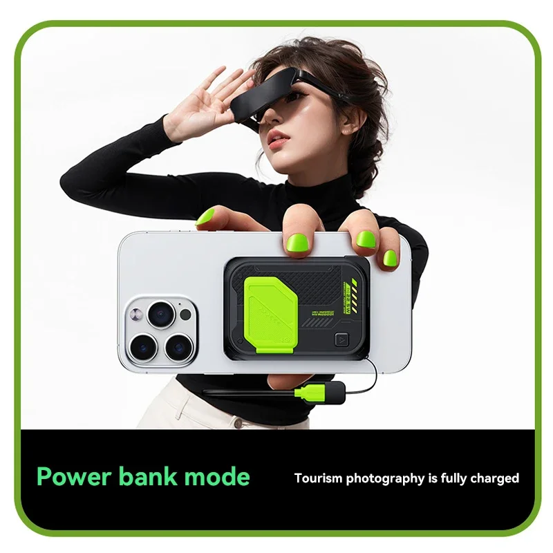 

100000 мАч, 22,5 Вт, магнитный внешний аккумулятор, беспроводная быстрая зарядка с вилкой, держателем для телефона, портативное зарядное устройство для IPhone Magsafe Powerbank