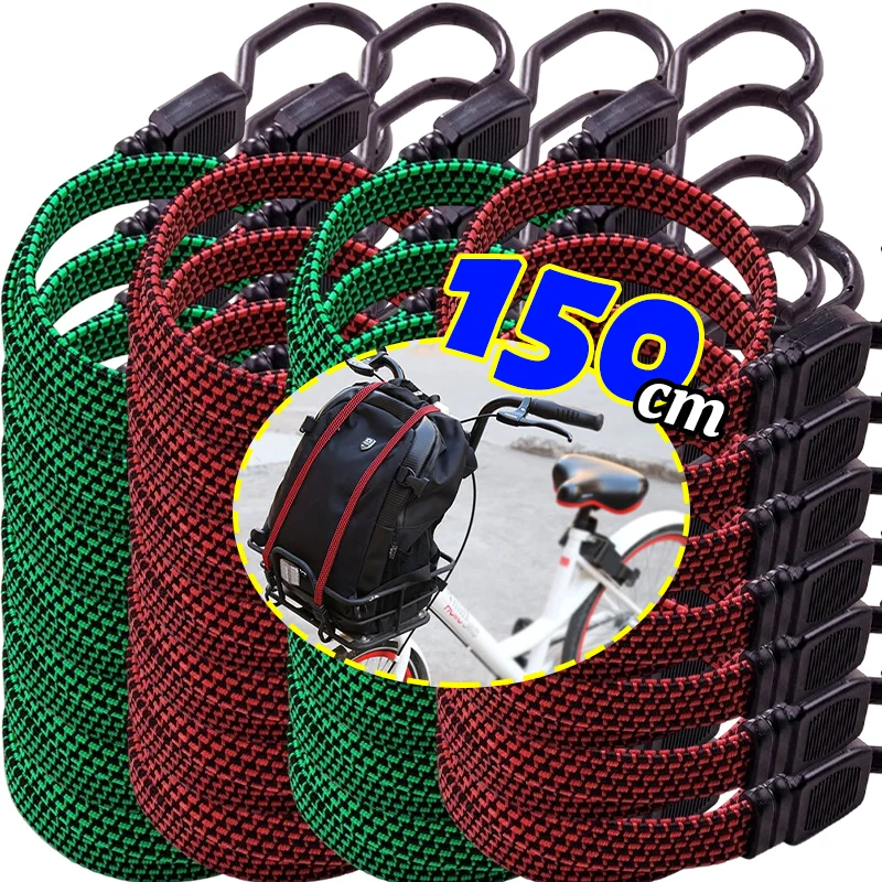 Elastic Luggage Straps with Hooks Heavy Duty Rubber Bungee Cord Tie Down Strap for Outdoor Camping Tent Bike Trunk Cargo Packing