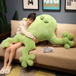 Big Green Frog Real Life Plush Toy Simulation Lying Frogs Stuffed Soft Cartoon Animal Pillow Birthday Christmas Gift For Kids
