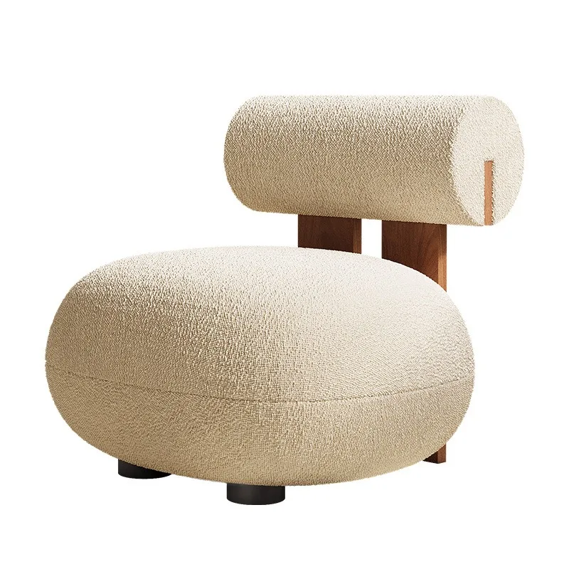 

Lazy Internet celebrity sofa simple modern cream wind chair living room hippo lamb wool single bedroom sofa chair