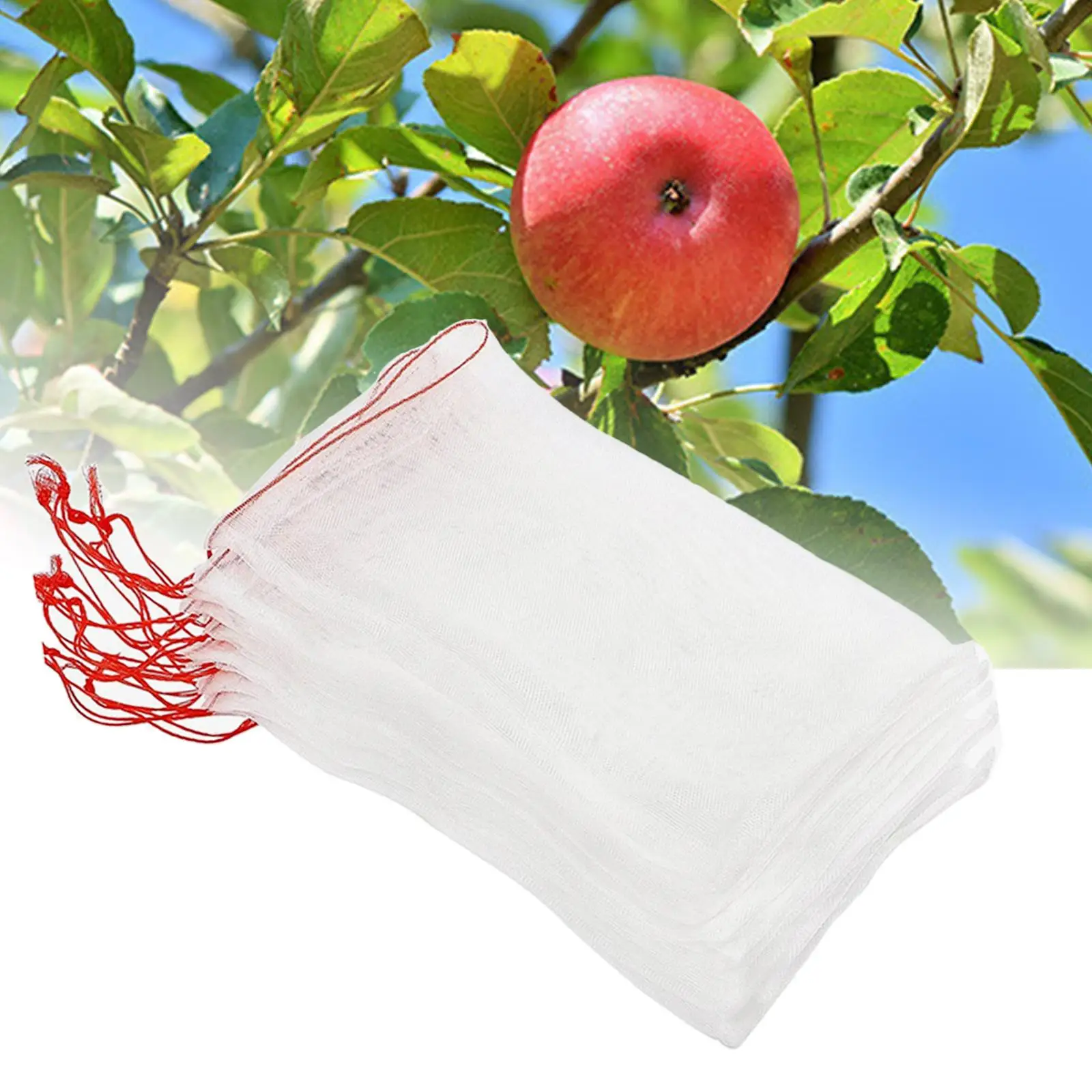50Pieces Fruit Protection Bags Netting Barrier Bags Mesh Bag Multipurpose Garden Reusable Fruit Tree Bags for Fruit Vegetables