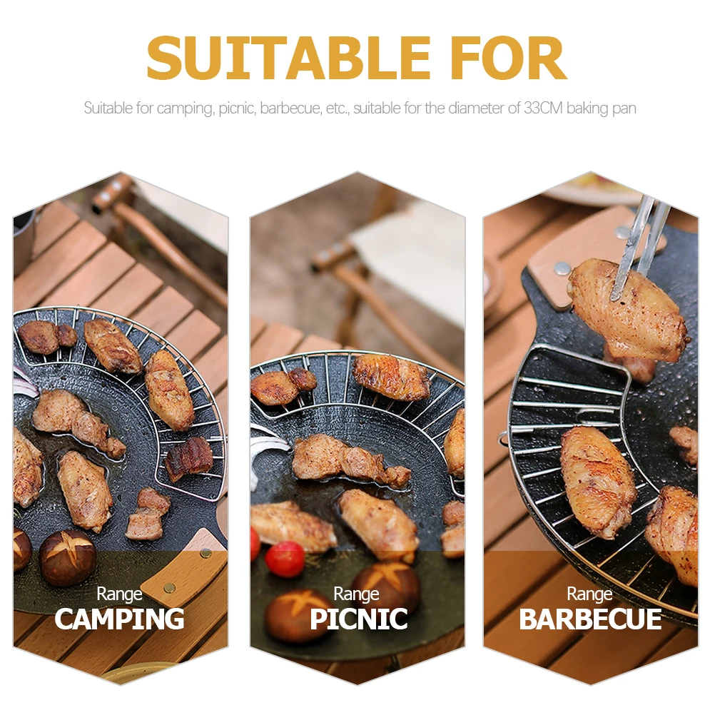 

2pcs Stainless Steel Draining 29Cm Oil Drip Filter Heavy Duty Kitchen Cooling Rack Semi-Circular Design Durable Barbecue