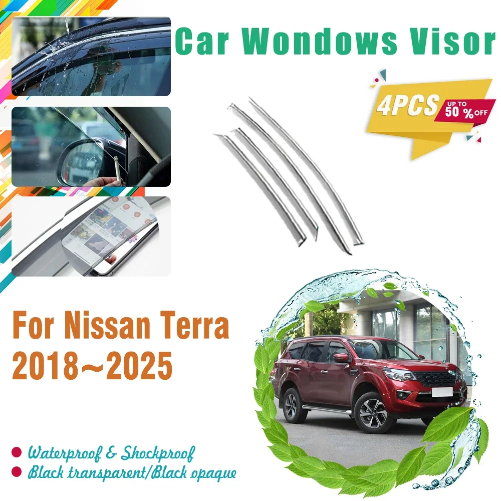 

Car Windshields For Nissan Terra Fengdu Oting Paladin WD23 2018~2025 Rain Window Visors Rain Guards Trim Covers Auto Accessories