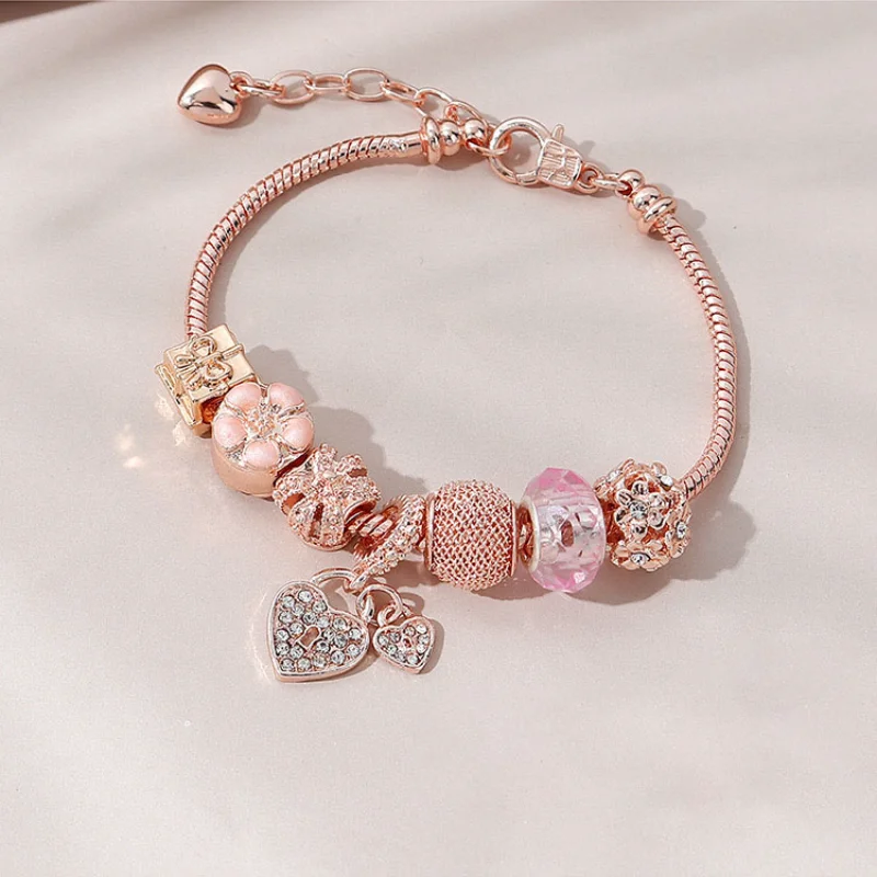 1Pcs Minimalist And Atmospheric Oil Dripping Rose Heart Bead Bracelet Fashionable Oil Painting Swan Lantern Bead Bracelets