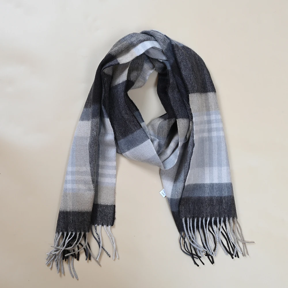 

Странный зимний шарф из смеси шерсти и камней в клетку, универсальный Sli Ne Warmer, корейский прямоугольный платок ape ex