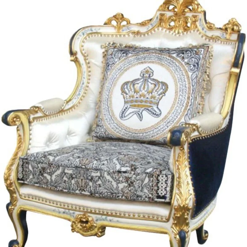 French retro sofa combination palace luxury villa painted leather sofa Fidelberg European living room furniture