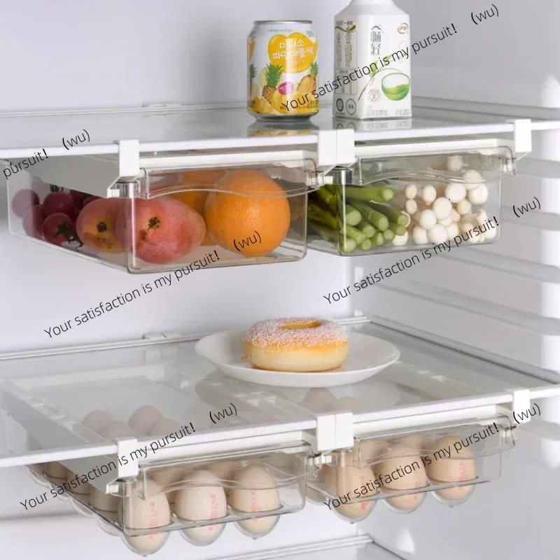 Refrigerator Drawer Style Food Storage Box, Fruit Packaging Machine, Shelf Support, Sliding Plastic Cooking Container